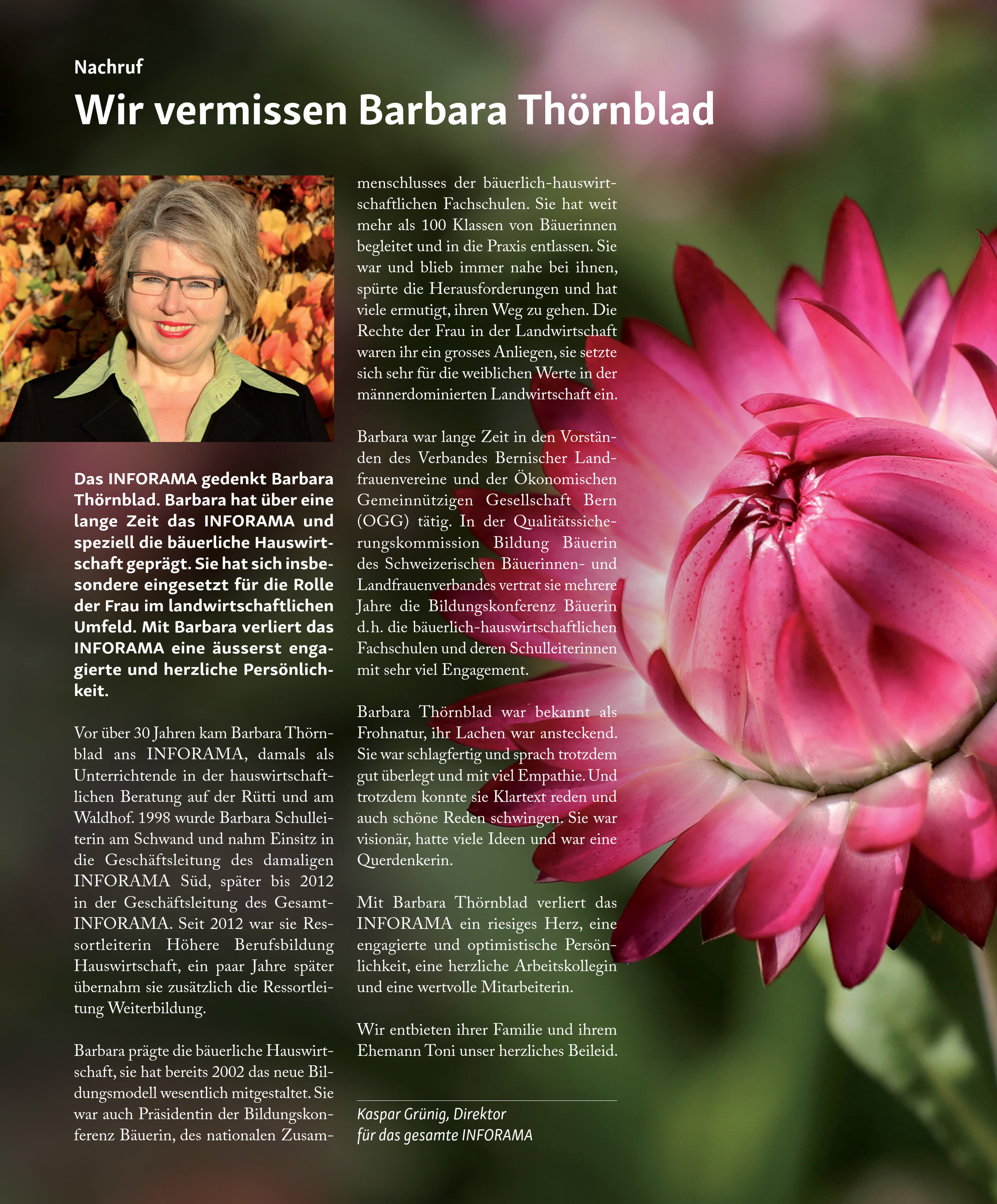 Erinnerungen an Barbara Thörnblad